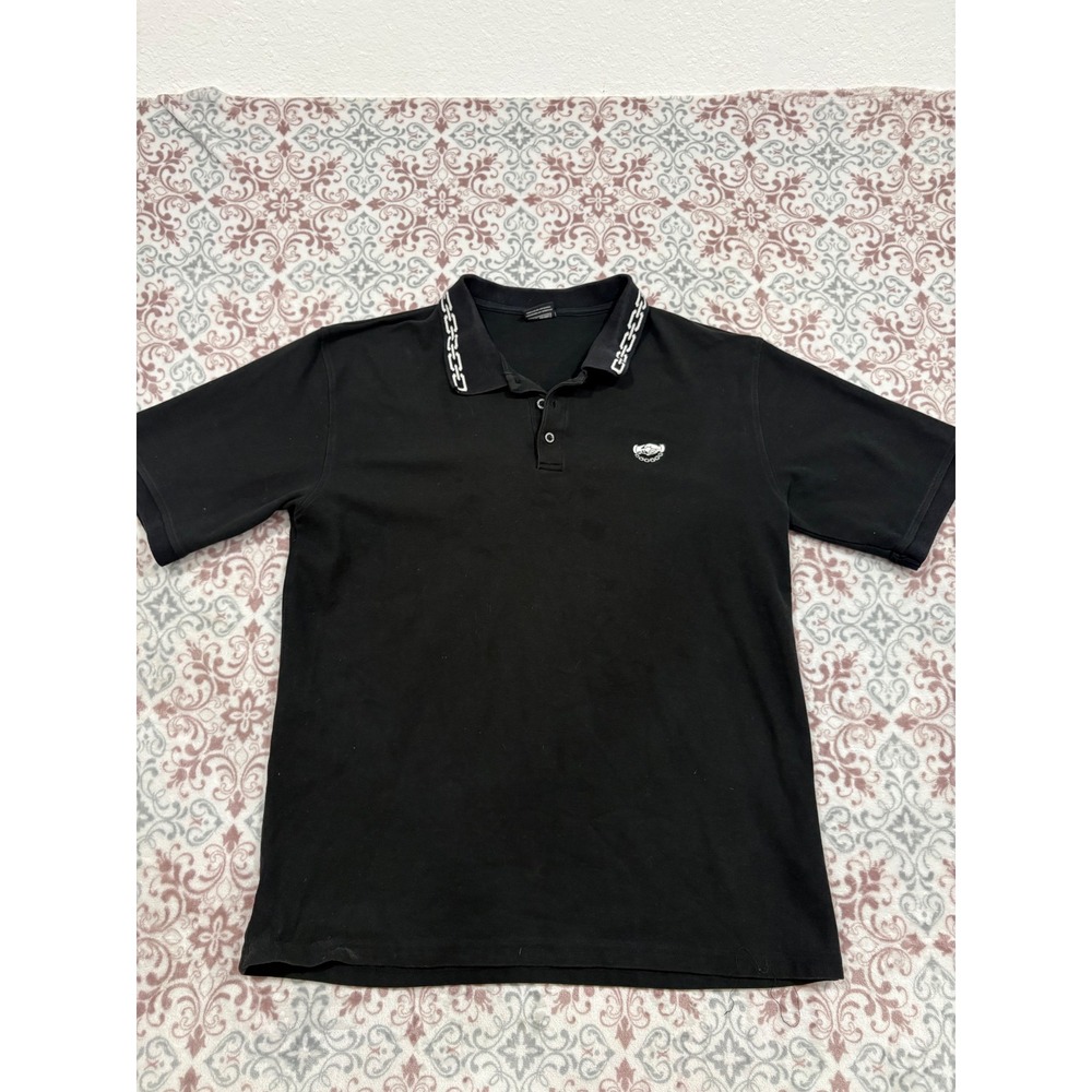 Lurking Class Sketchy Tank Mens Black Chain Collar Handshake Polo Shirt 2331